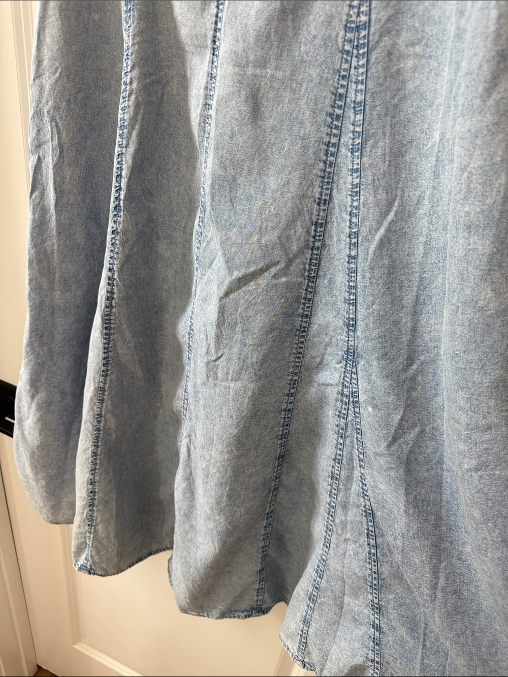 Mustard Seed Light Wash Denim A-Line Maxi Skirt - Picture 4 of 4